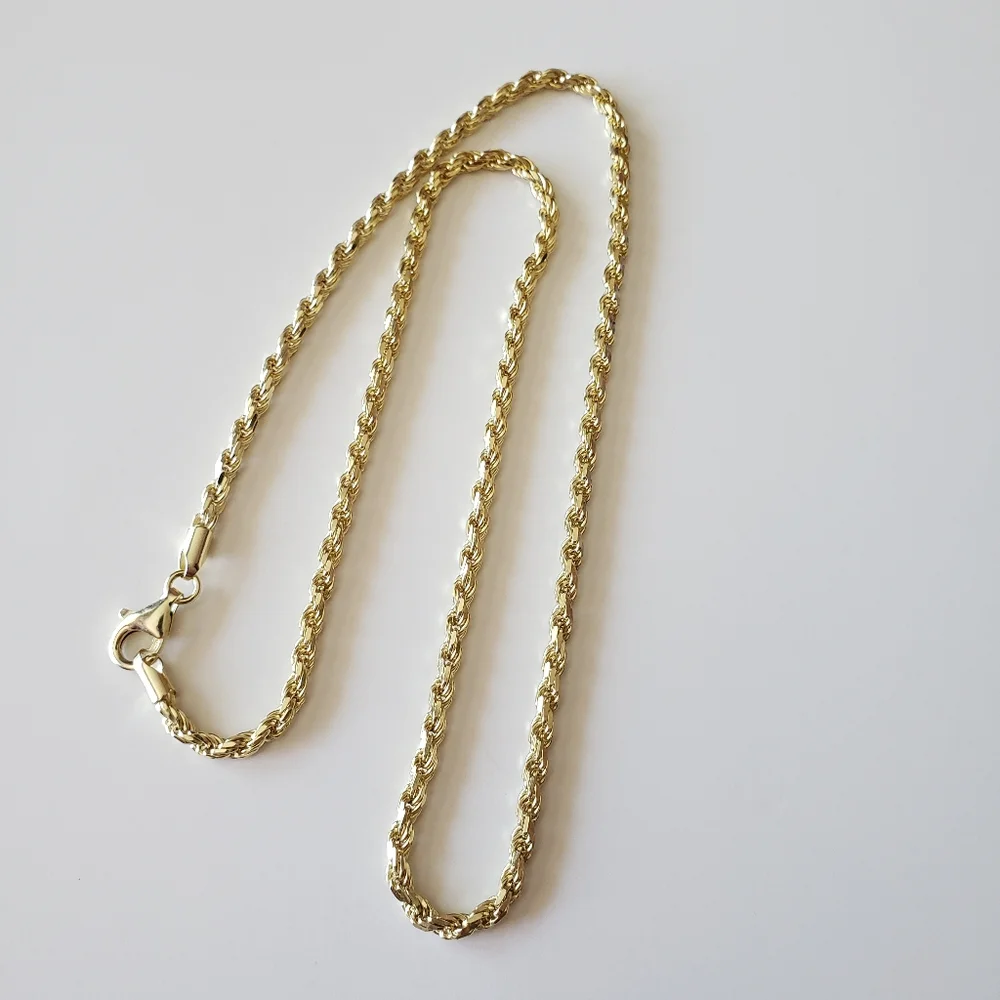 Gold tone 925 Sterling silver Chain Necklace - Picture 1 of 6